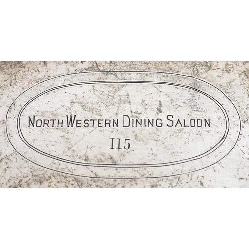 552 - LNWR plated serving tray engraved 