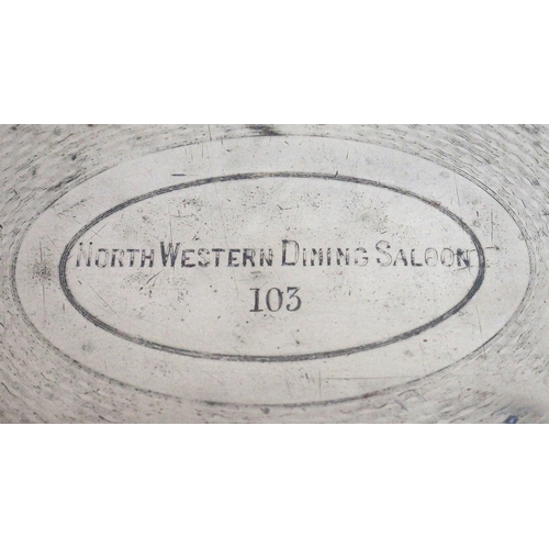 552 - LNWR plated serving tray engraved 