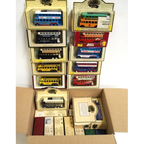 575 - Five boxes of mostly boxed (as new in most cases) Lledo model vehicles inc trolley buses, buses in a... 