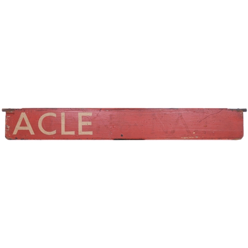 587 - Liverpool Street destination plates, ATTLEBOROUGH, BECCLES, ACLE, BRUNDALL, CANTLEY, painted wood, s... 