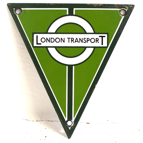 588 - London Transport enamel bus radiator plate, 5½