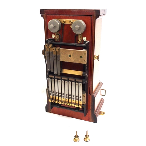 596 - GWR double disc Spagnoletti block instrument, free moving flags, with rear contact box, fine restore... 