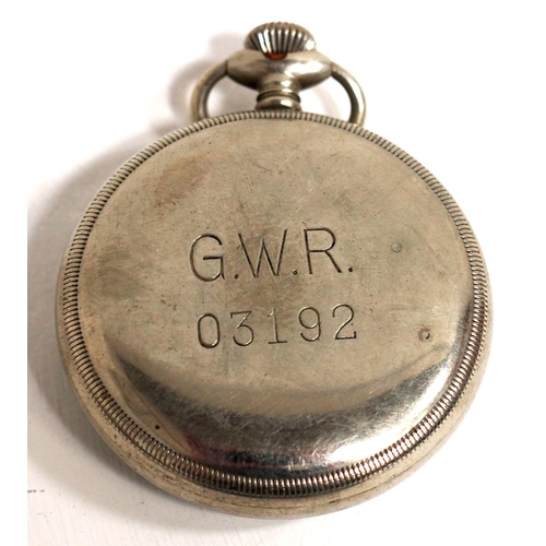 601 - GWR pocket watch, case engraved