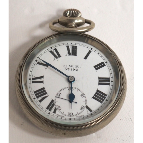 601 - GWR pocket watch, case engraved 