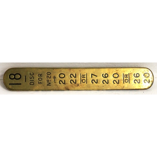 628 - GWR brass signal box lever plate marked as originating from 