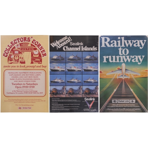 654 - Posters, double royal, modern image, Collectors' Corner, Railway to Runway, Sealink, rolled. (3) (C1... 