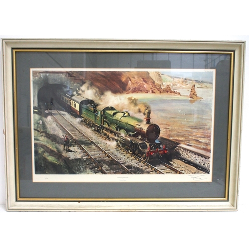 68 - Framed & glazed - Castle on the Coast, Cuneo 37/500, Dover, Coalbrookdale, County & narrow gauge pla... 