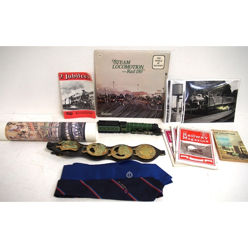 700 - Miscellaneous items - horse brasses, books, ties, Hornby Flying Scotsman etc. (B4) (Dispatch by Mail... 