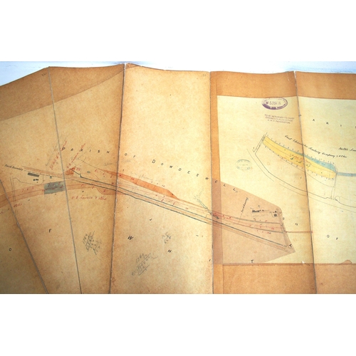 713 - Banbury and Cheltenham Railway Kingham to Cheltenham section folded plans & sections, not complete a... 