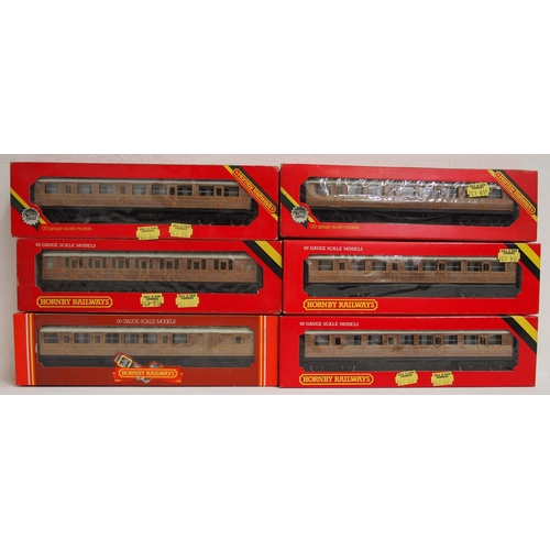 728 - Hornby 00 gauge LNER teak coaches, all boxed & in good condition. (6) (D4) (Dispatch by Mailboxes/Co... 