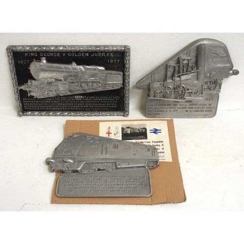 76 - Swindon cast alloy commemorative plaques - D800 Warship with matching certificate No 226, King Georg... 