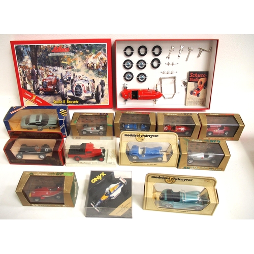 764 - Selection of collectors model racing cars (boxed) by Schuco Bausatz, Limited edition (1000) of Studi... 