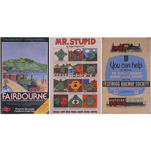 765 - Posters, double royal, modern image, Festiniog Railway, Fairbourne Railway, Mr Stupid (warning again... 