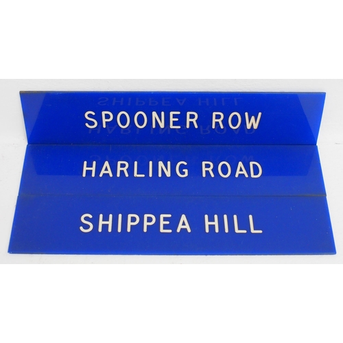 771 - BR Perspex destination plates - SPOONER ROW, HARLING ROAD, SHIPPEA HILL. (3) (C2) (Dispatch by Mailb... 