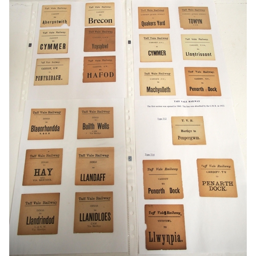 775 - Taff Vale Rly Luggage labels as per images. (a quantity). (C2) (Dispatch by Mailboxes/Collect from B... 