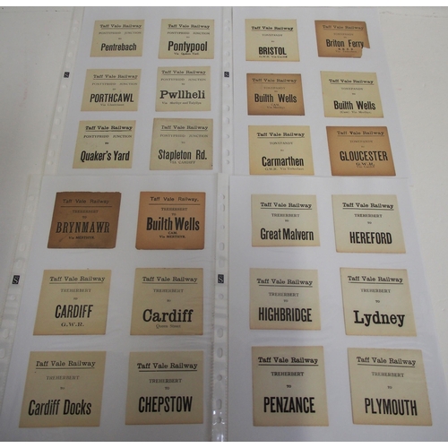 775 - Taff Vale Rly Luggage labels as per images. (a quantity). (C2) (Dispatch by Mailboxes/Collect from B... 