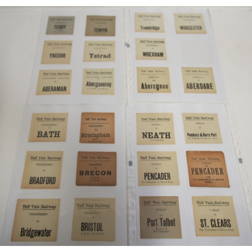 775 - Taff Vale Rly Luggage labels as per images. (a quantity). (C2) (Dispatch by Mailboxes/Collect from B... 