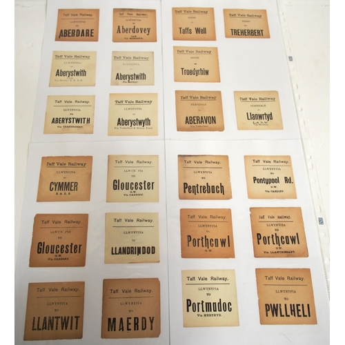 775 - Taff Vale Rly Luggage labels as per images. (a quantity). (C2) (Dispatch by Mailboxes/Collect from B... 