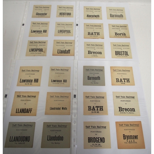 775 - Taff Vale Rly Luggage labels as per images. (a quantity). (C2) (Dispatch by Mailboxes/Collect from B... 