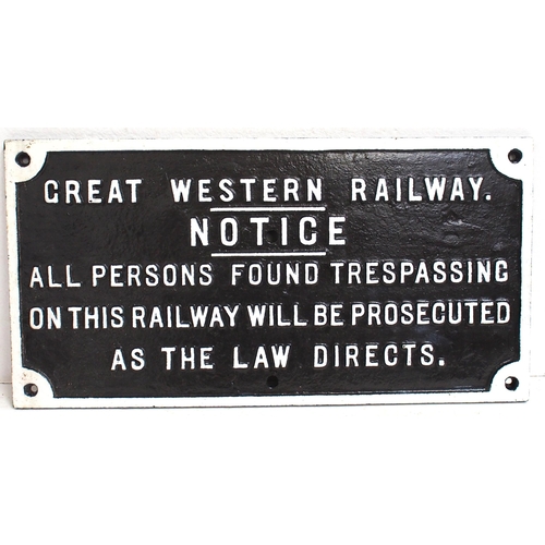 783 - GWR C/I trespass notice (TPGW706) 23 3/8