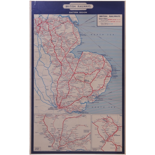 784 - Poster, BR(E) double royal regional system map, 1953, rolled with folds. (C1) (Collect Banbury/Mailb... 