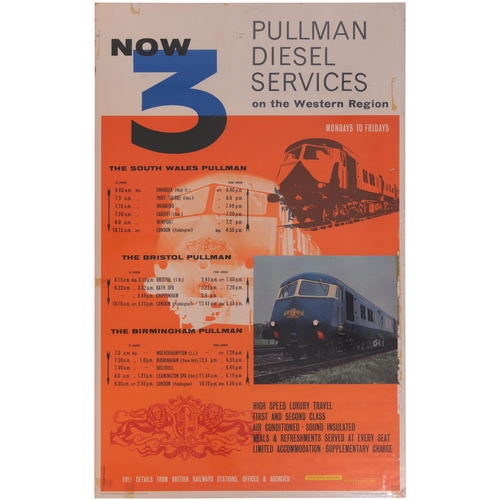 785 - Poster, BR(W) double royal, PULLMAN DIESEL SERVICES, NOW 3, 1961, rolled, tape marks/corner damage, ... 