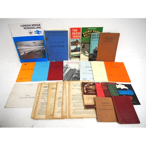 807 - Miscellaneous publication including footplate guides, GWR rule book, London Bridge Resignalling etc ... 