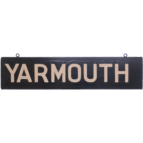 815 - Liverpool Street destination plates, IPSWICH, NORWICH, HARWICH, YARMOUTH, PARKESTON, painted wood, s... 