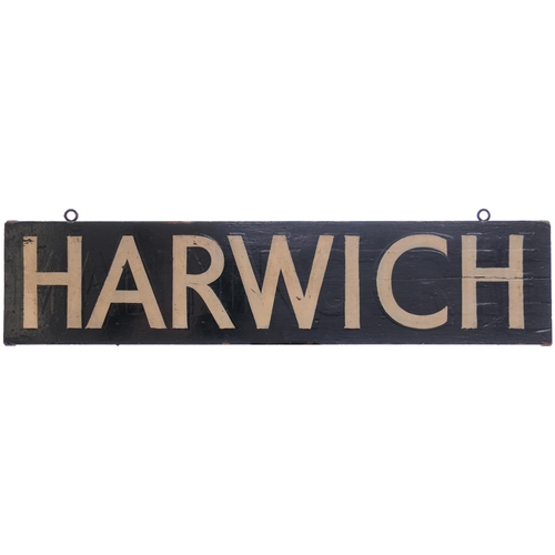 815 - Liverpool Street destination plates, IPSWICH, NORWICH, HARWICH, YARMOUTH, PARKESTON, painted wood, s... 