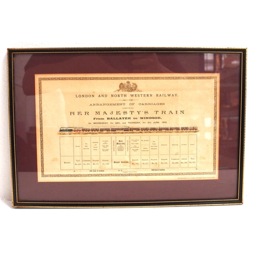 830 - LNWR framed & glazed Royal Train carriage arrangement for 