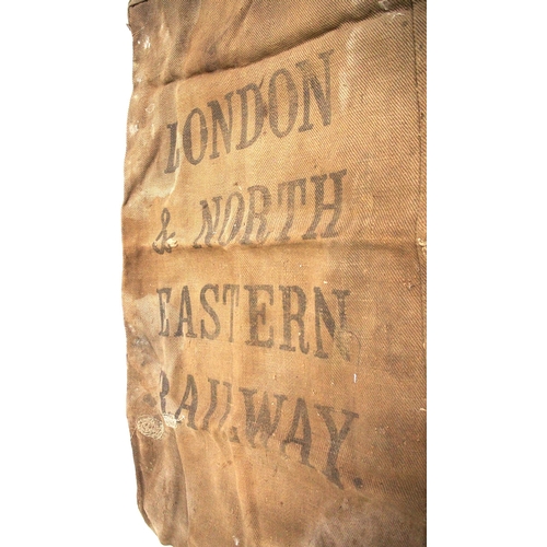 843 - LMS & LNER hessian sacks in fair sound condition as per images. (2) (C1) (Dispatch by Mailboxes/Coll... 