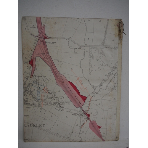 854 - GCR plans & section appear to cover the line from approx. Akeman Street to Brackley, GNR sections & ... 