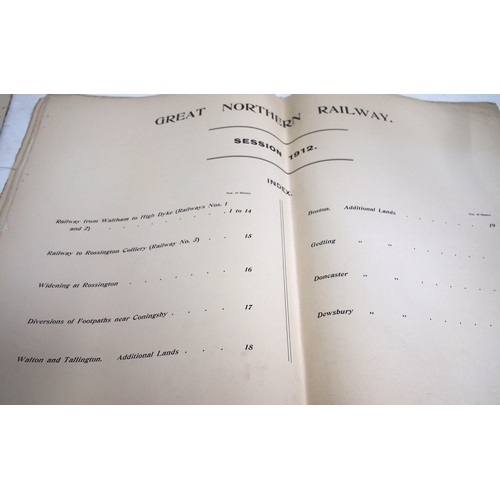 854 - GCR plans & section appear to cover the line from approx. Akeman Street to Brackley, GNR sections & ... 