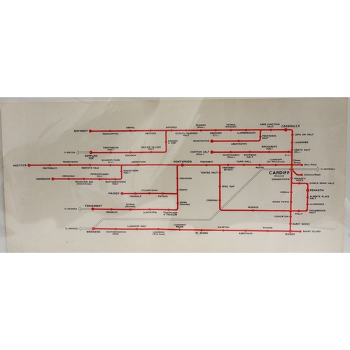 868 - BR(W) route map poster dated 08/58 however shows all lines that maintained a freight service has bee... 