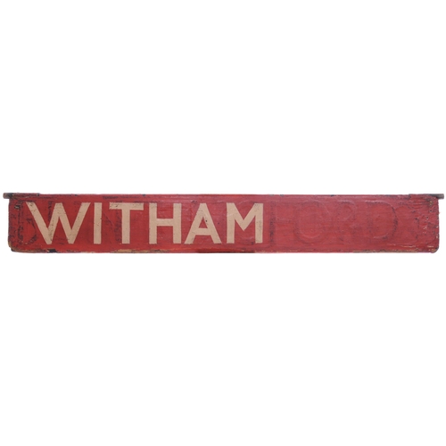 870 - Liverpool Street destination plates, WICKHAM MARKET, WOODBRIDGE, WITHAM, BRANDON, HALESWORTH, painte... 