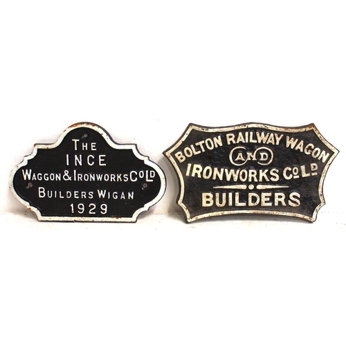 89 - Cast Iron wagon builders plates 