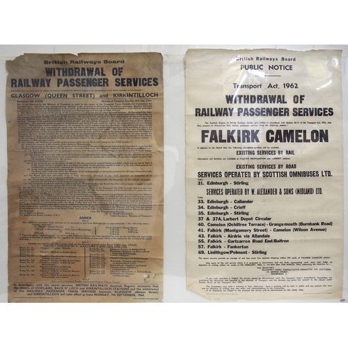 890 - British Railways Board line withdrawal of passenger service posters - Glasgow (Queen St) & Kirkintil... 