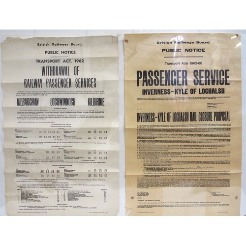 910 - British Railways Board line withdrawal of passenger service posters - Inverness - Kyle of Lochalsh, ... 