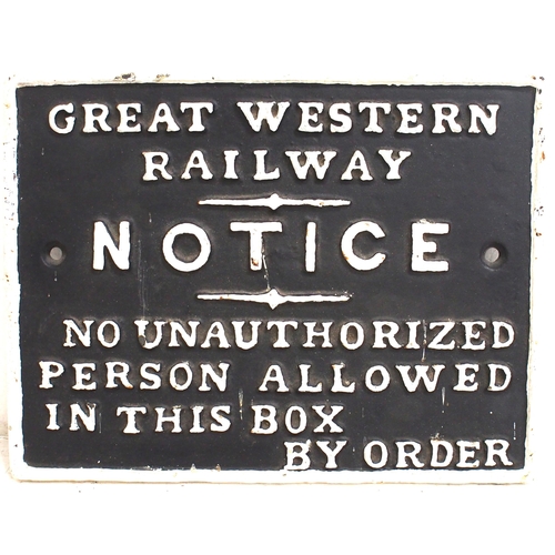 93 - GWR C/I signal box notice, repainted, note states recovered from Teignmouth Old Quay box in 1967. (C... 