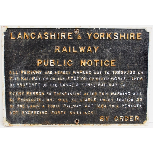 963 - L&Y Rly C/I trespass notice (TPLY303) 31⅝