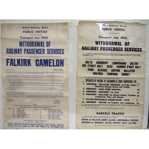 965 - British Railways Board line withdrawal of passenger service posters - Cults, Banchory, Lumphanan, Cu... 