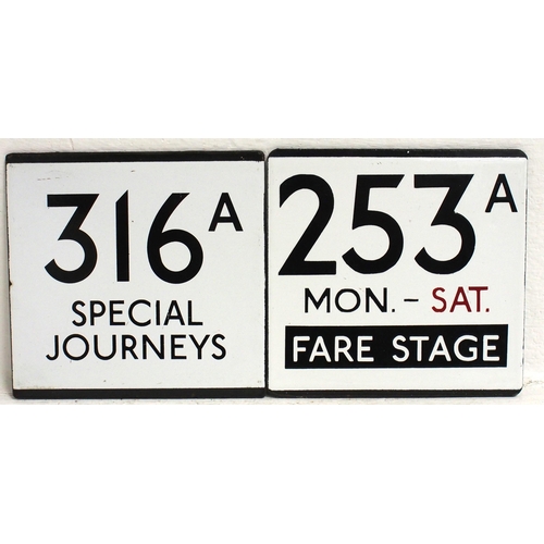 968 - Enamel bus fare stage plates - 