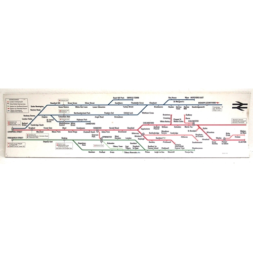 981 - London Underground stock carriage map for services from Fenchurch Street & Liverpool Street, printed... 