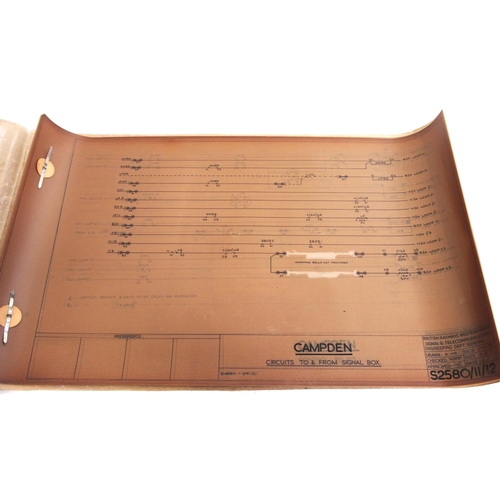 982 - BR(W) signal box diagram, CAMPDEN CROSSING, (office copy), locking table & amendments table etc when... 