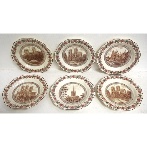 991 - LNER Cathedral series china plates by Wedgwood, a full set in good condition albeit York Minster has... 