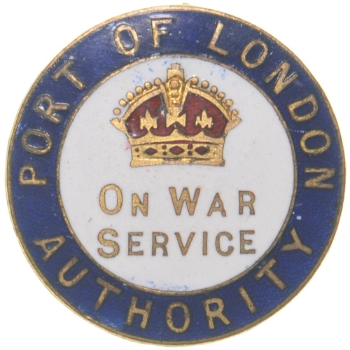 610 - PLA WW1 On War Service badge, brass/enamel, by J A Wylie. (C2) (Dispatch by Mailboxes/Collect from B... 