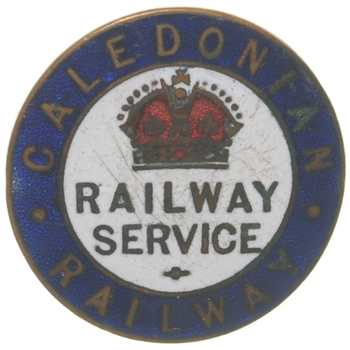 691 - Caledonian Railway WW1 Railway Service badge, brass/enamel, by J A Wylie. (C2) (Dispatch by Mailboxe... 