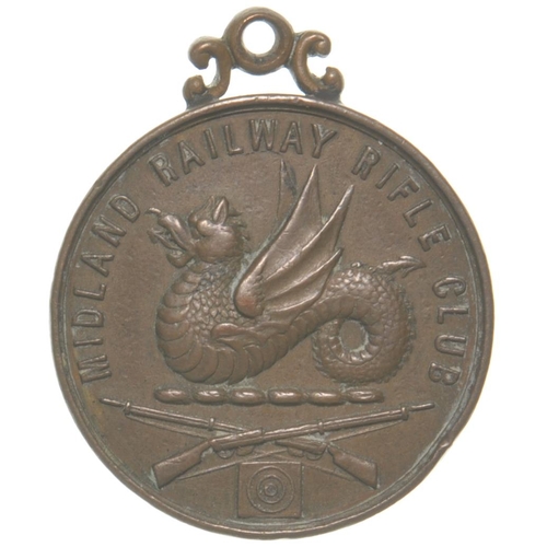 718 - Midland Rly Rifle Club 1910-11 Marksman medal (hanging). (C2) (Dispatch by Mailboxes/Collect from Ba... 