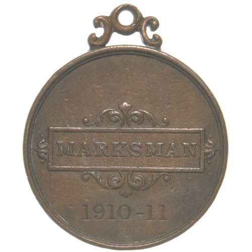 718 - Midland Rly Rifle Club 1910-11 Marksman medal (hanging). (C2) (Dispatch by Mailboxes/Collect from Ba... 