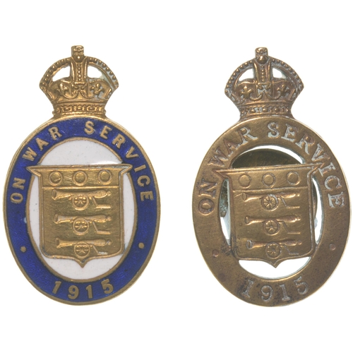 768 - WW1 service badges - enamel & brass 